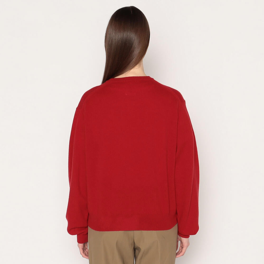 WOMEN'S LAMBSWOOL CREW NECK KNIT PULLOVER