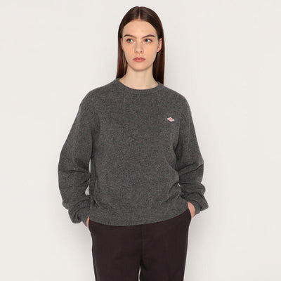 WOMEN'S LAMBSWOOL CREW NECK KNIT PULLOVER