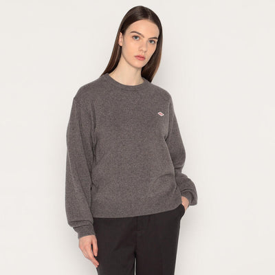 WOMEN'S LAMBSWOOL CREW NECK KNIT PULLOVER