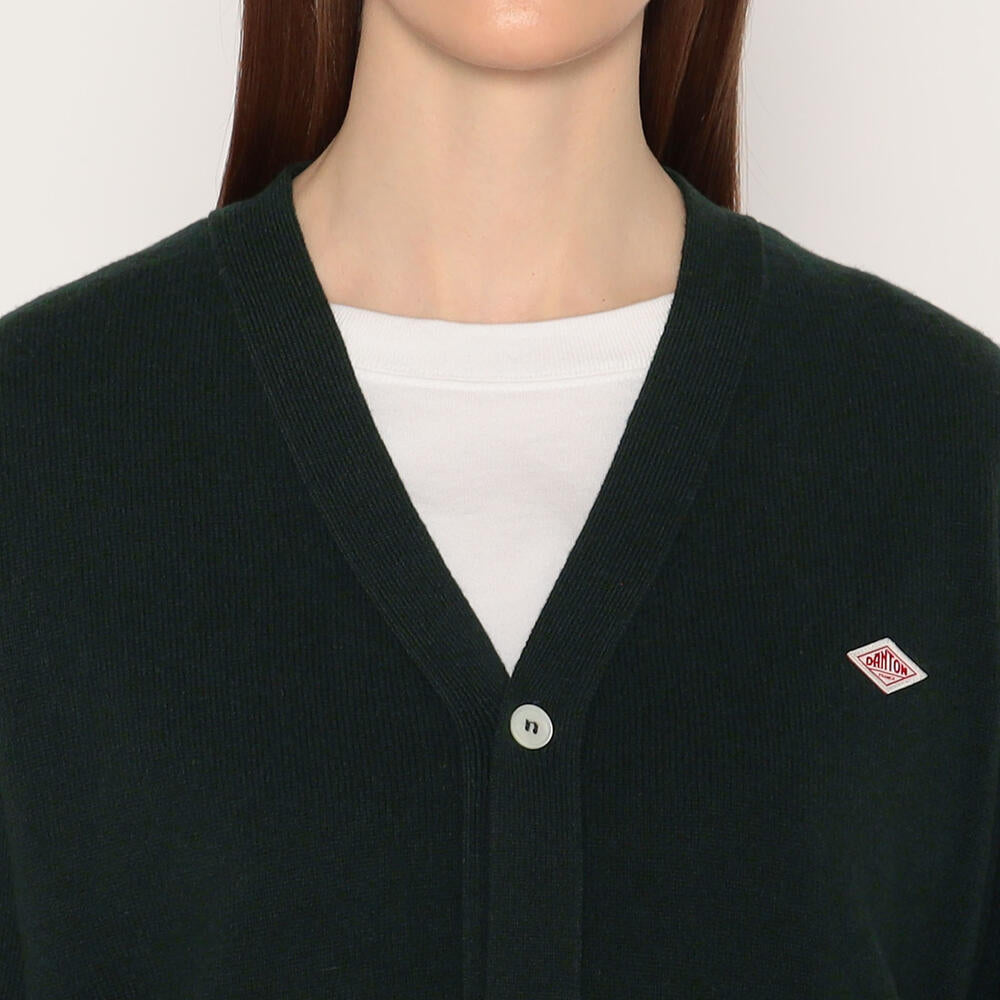 WOMEN'S LAMBSWOOL V NECK KNIT CARDIGAN