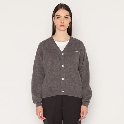 WOMEN'S LAMBSWOOL V NECK KNIT CARDIGAN