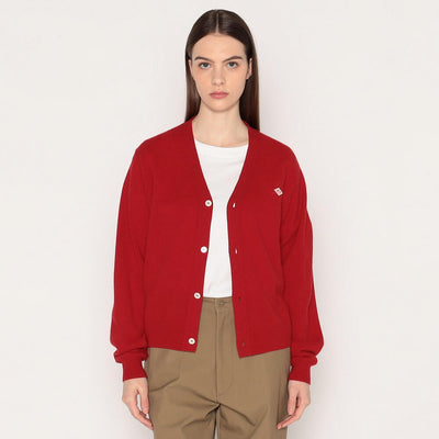 WOMEN'S LAMBSWOOL V NECK KNIT CARDIGAN