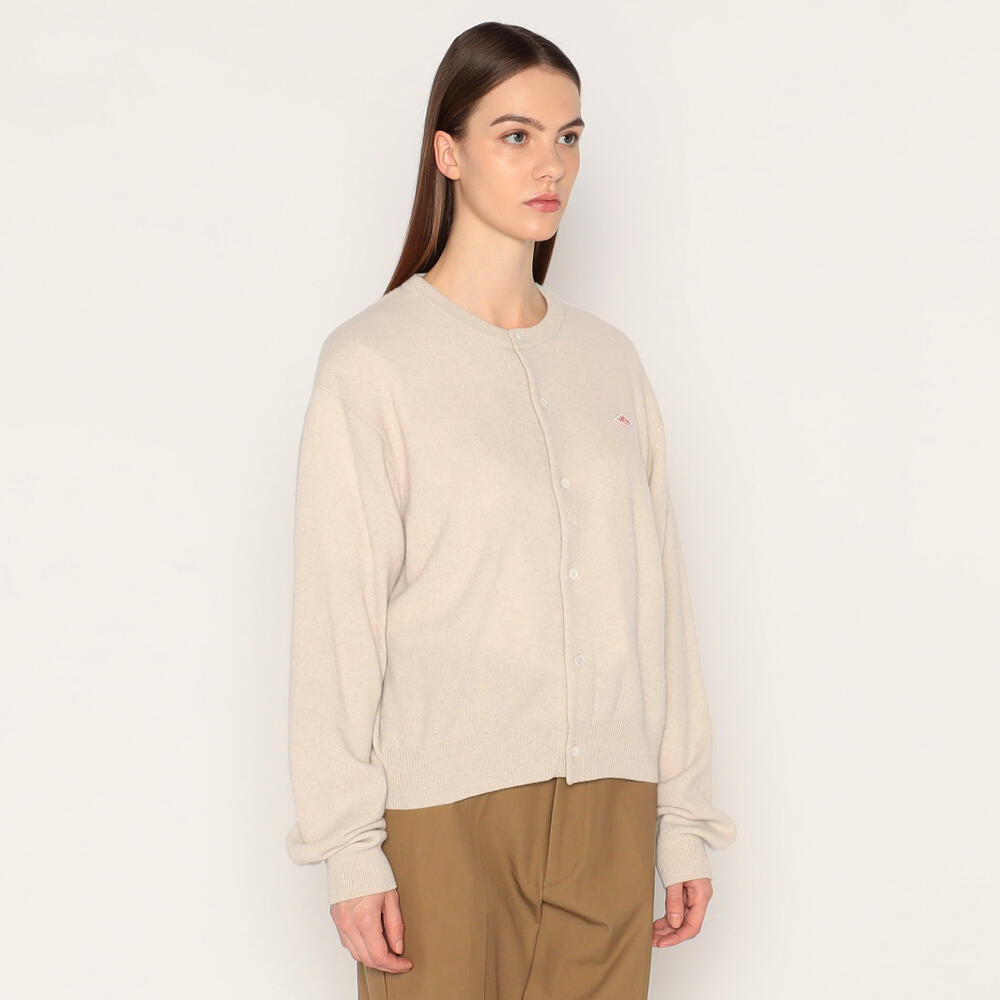 WOMEN'S LAMBS WOOL CREW NECK CARDIGAN