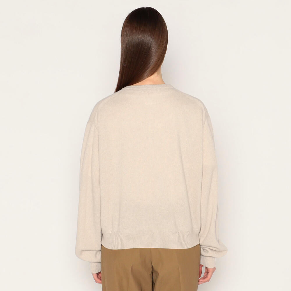 WOMEN'S LAMBS WOOL CREW NECK CARDIGAN
