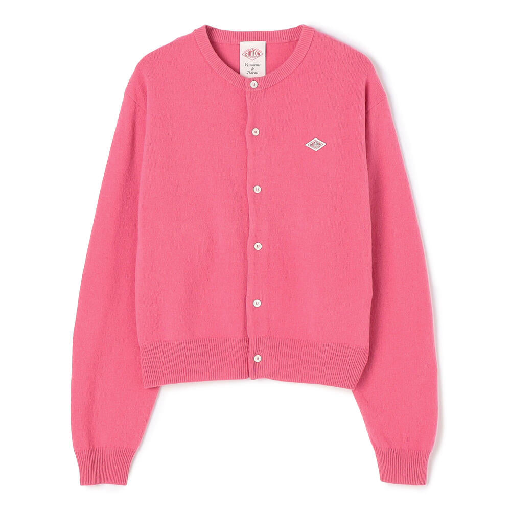 WOMEN'S LAMBS WOOL CREW NECK CARDIGAN