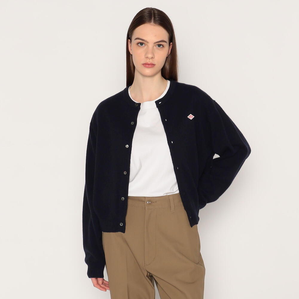 WOMEN'S LAMBS WOOL CREW NECK CARDIGAN
