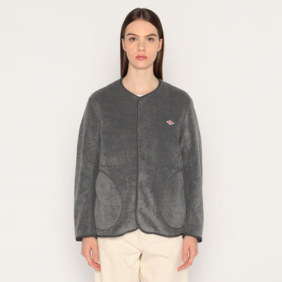 WOMEN'S FLEECE COLLARLESS JACKET