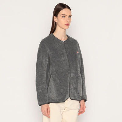 WOMEN'S FLEECE COLLARLESS JACKET