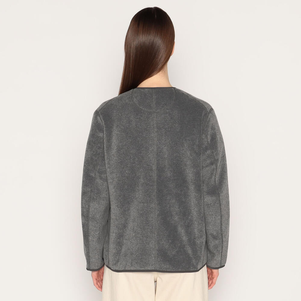 WOMEN'S FLEECE COLLARLESS JACKET