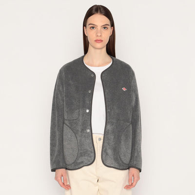 WOMEN'S FLEECE COLLARLESS JACKET