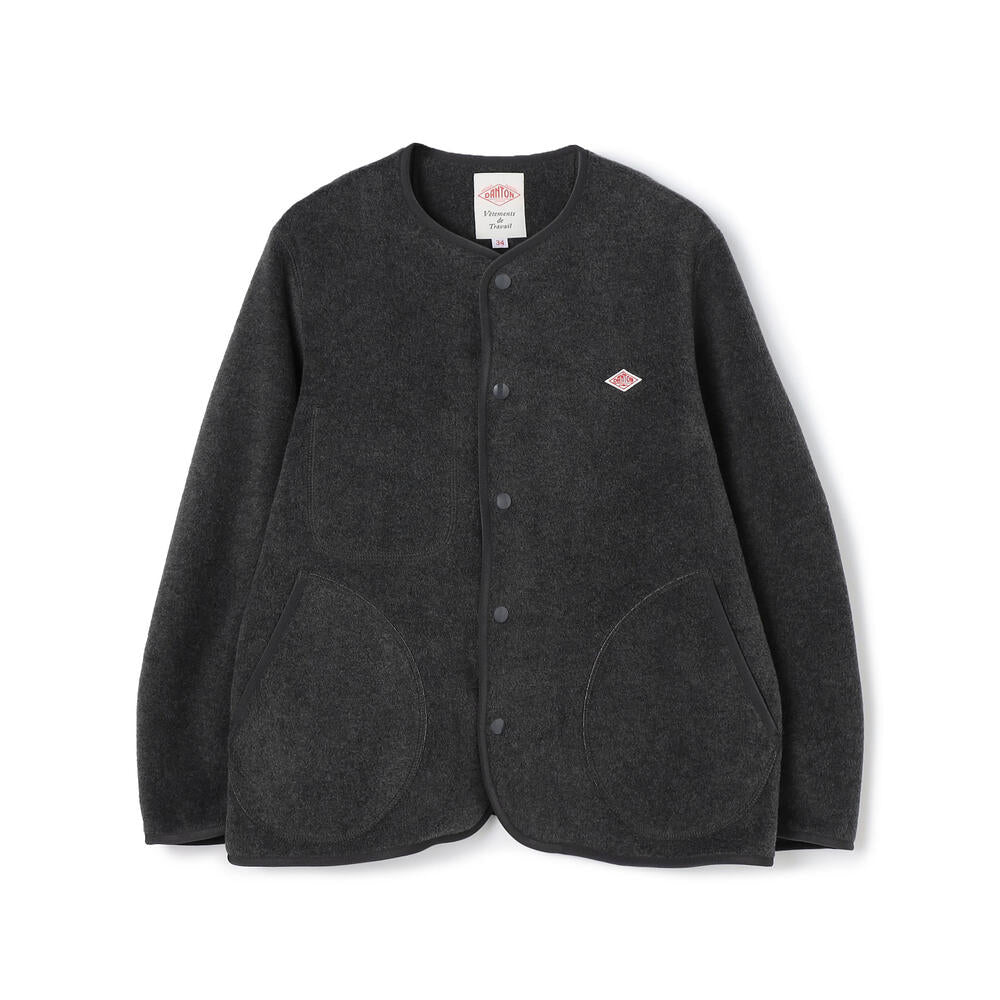 WOMEN'S FLEECE COLLARLESS JACKET