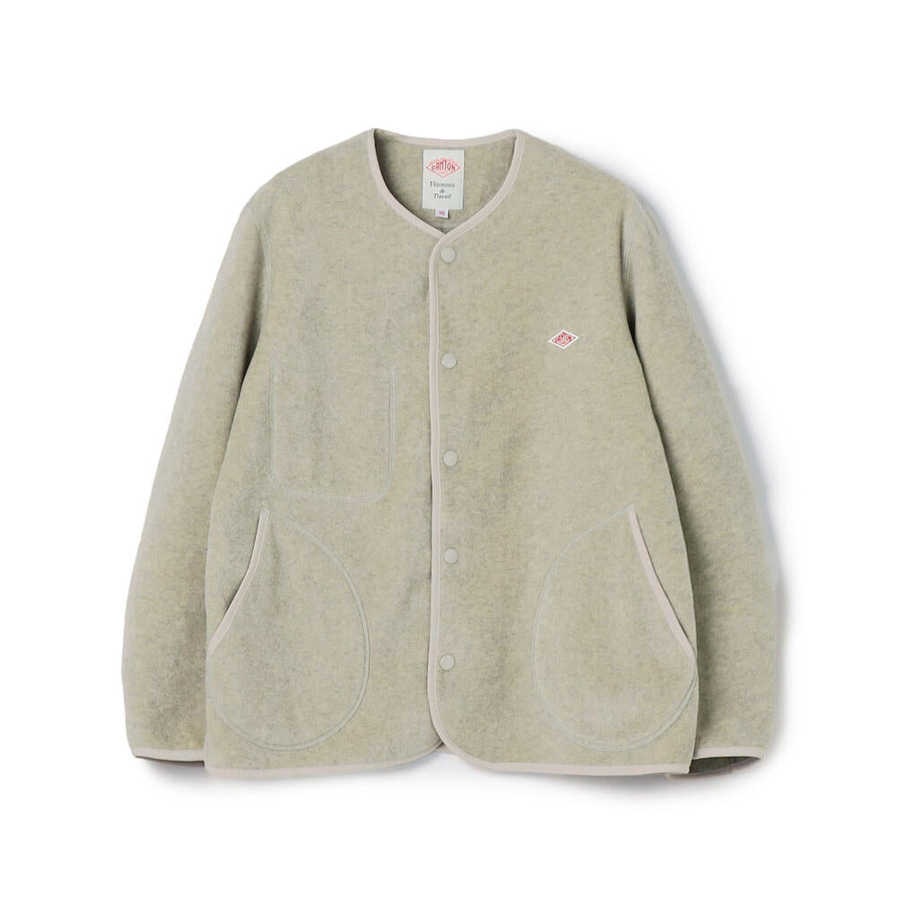WOMEN'S FLEECE COLLARLESS JACKET
