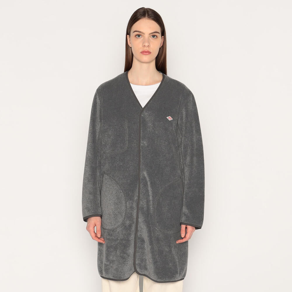 WOMEN'S FLEECE COLLARLESS COAT