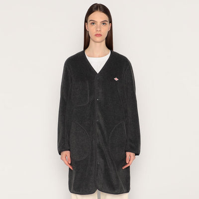 WOMEN'S FLEECE COLLARLESS COAT