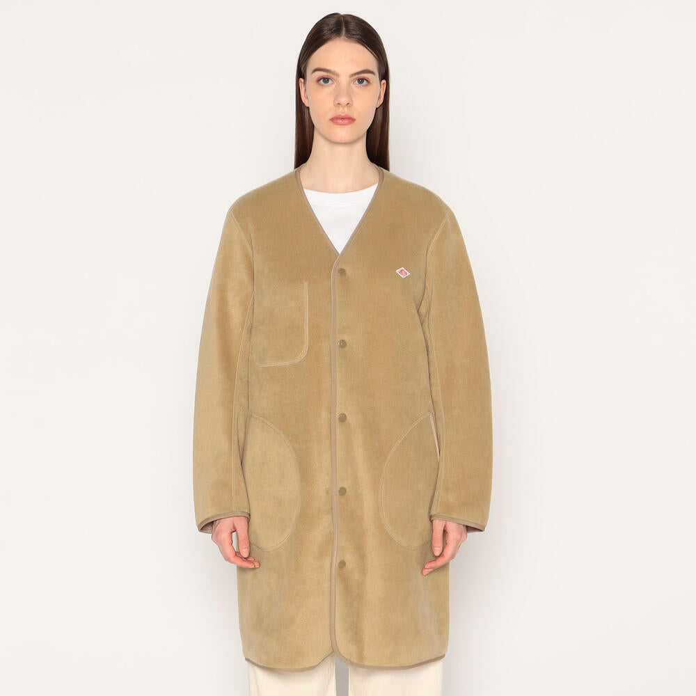 WOMEN'S FLEECE COLLARLESS COAT