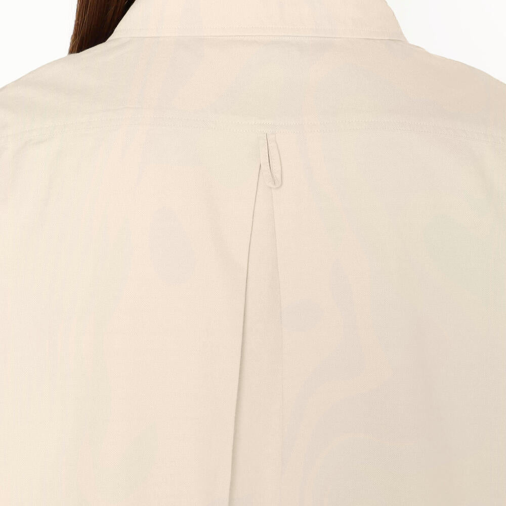 WOMEN'S PLAIN OXFORD ROUND COLLAR PULLOVER SHIRT