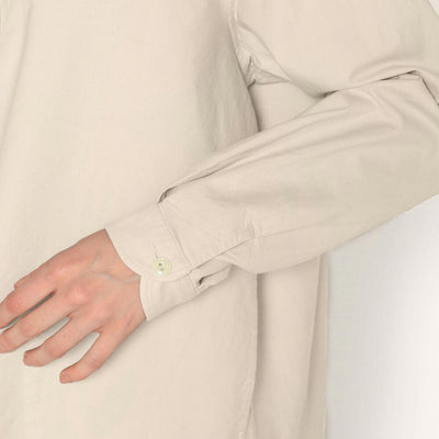 WOMEN'S PLAIN OXFORD ROUND COLLAR PULLOVER SHIRT