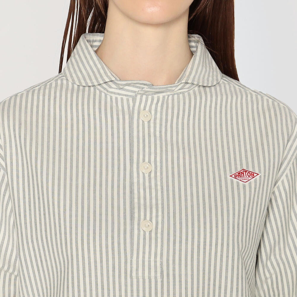 WOMEN'S OXFORD ROUND COLLAR PULLOVER SHIRT