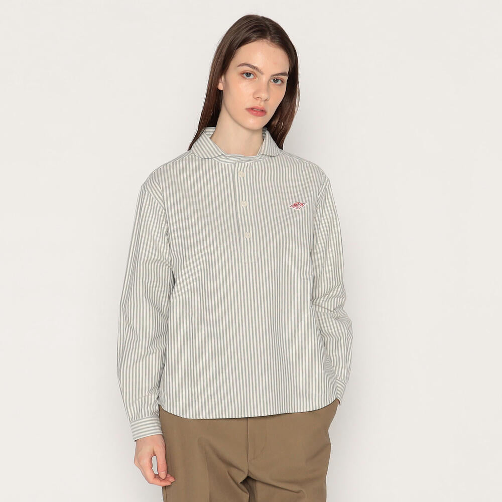 WOMEN'S OXFORD ROUND COLLAR PULLOVER SHIRT