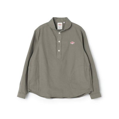 WOMEN'S COTTON FLANNEL ROUND COLLAR PULLOVER SHIRT