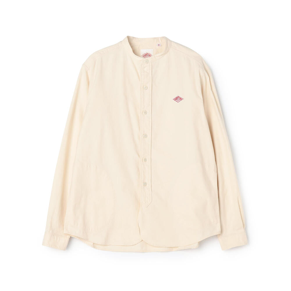 WOMEN'S COTTON FLANNEL BAND COLLAR SHIRT