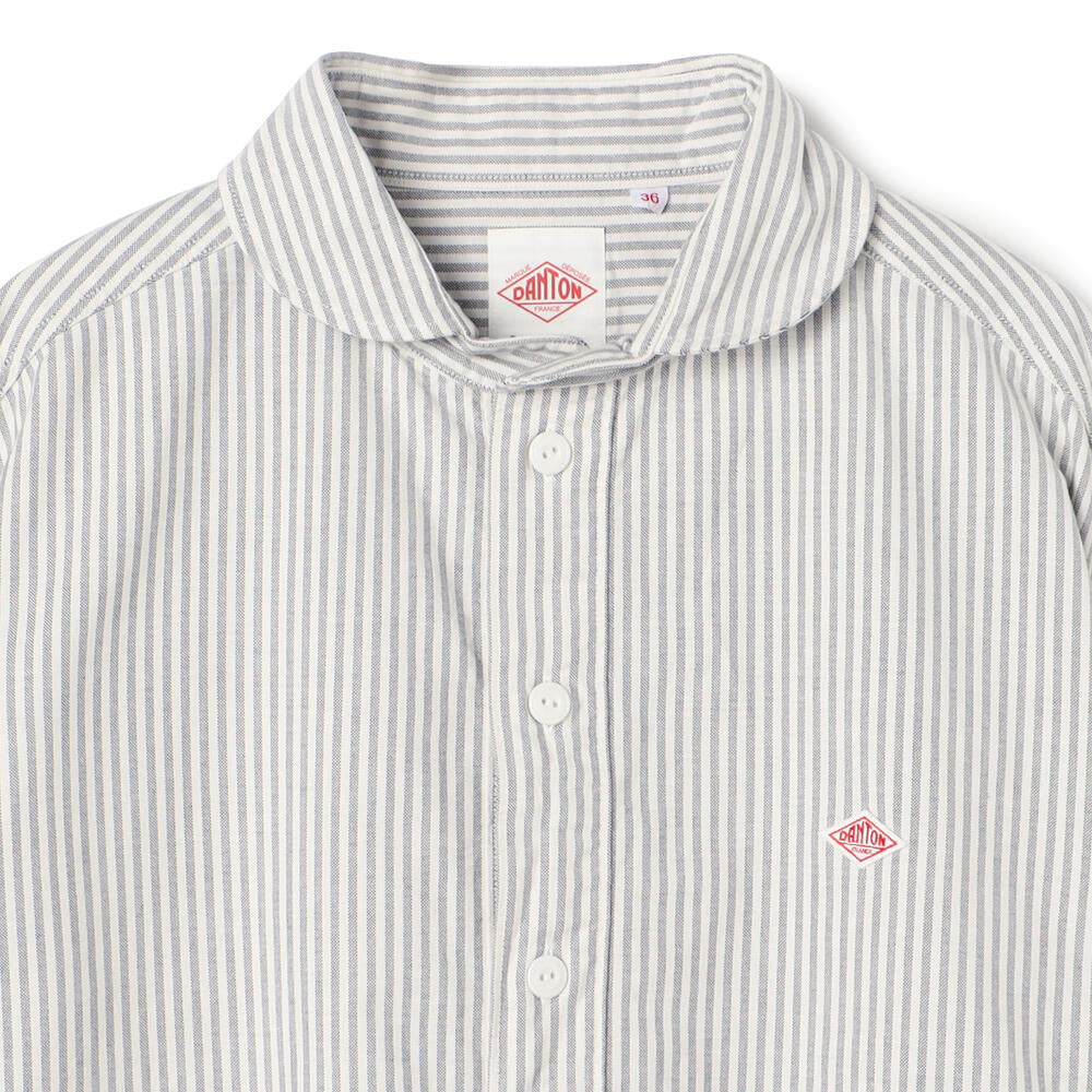 WOMEN'S OXFORD ROUND COLLAR PULLOVER WIDE SHIRT