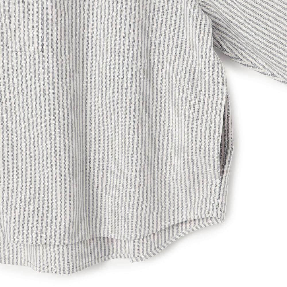 WOMEN'S OXFORD ROUND COLLAR PULLOVER WIDE SHIRT