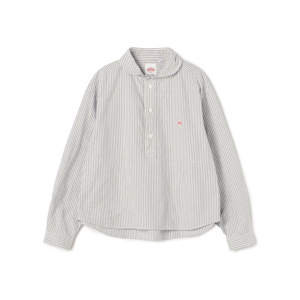 WOMEN'S OXFORD ROUND COLLAR PULLOVER WIDE SHIRT