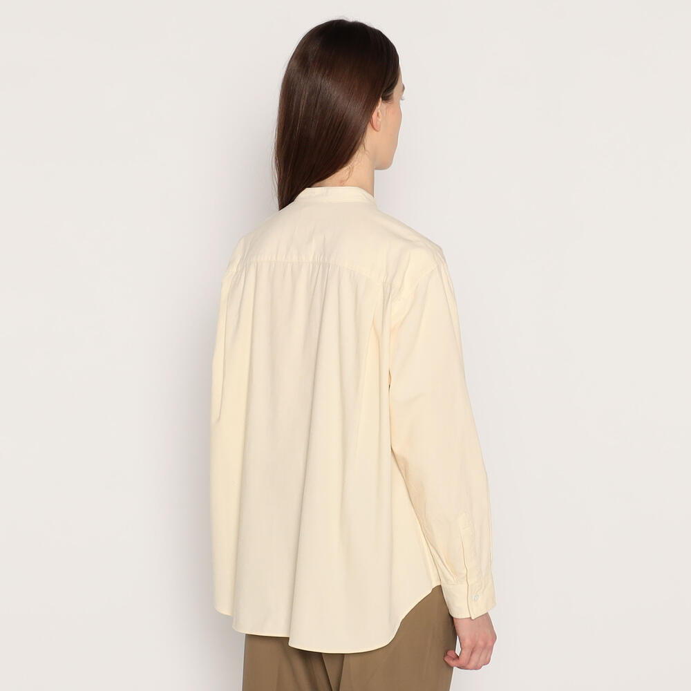 WOMEN'S CORDUROY BAND COLLAR SHIRT