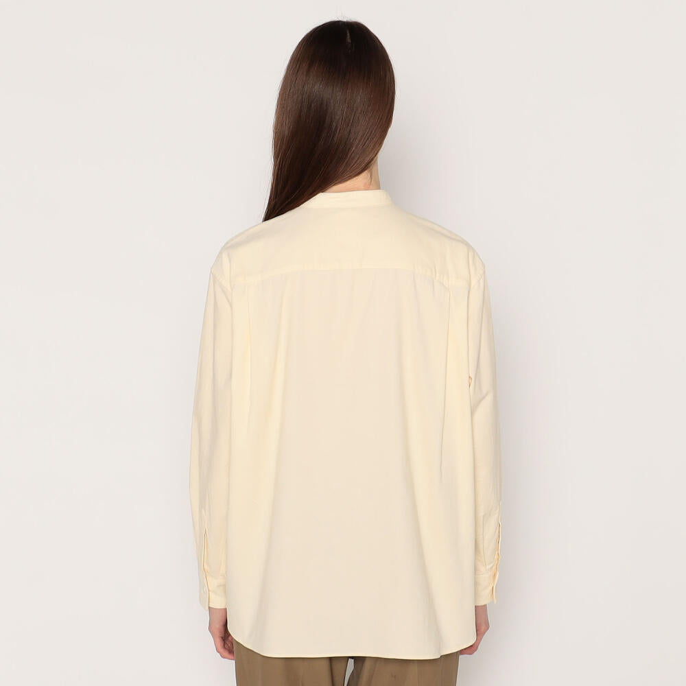 WOMEN'S CORDUROY BAND COLLAR SHIRT