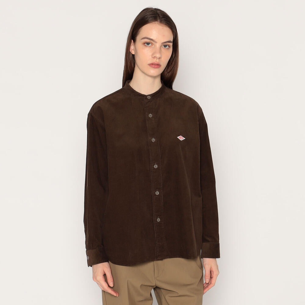 WOMEN´S CORDUROY BAND COLLAR SHIRT-