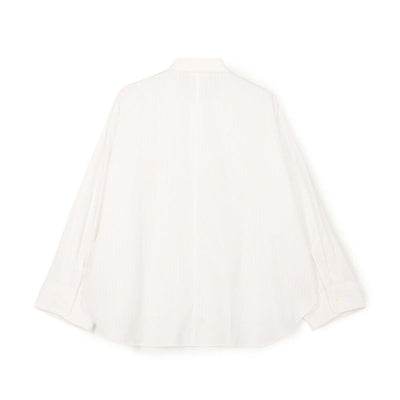WOMEN'S DOBBY STRIPE ROUND COLLAR DOLMAN SLEEVE SHIRT