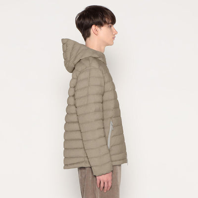 MEN'S STRETCH NYLON MIDDLE DOWN HOODED JACKET