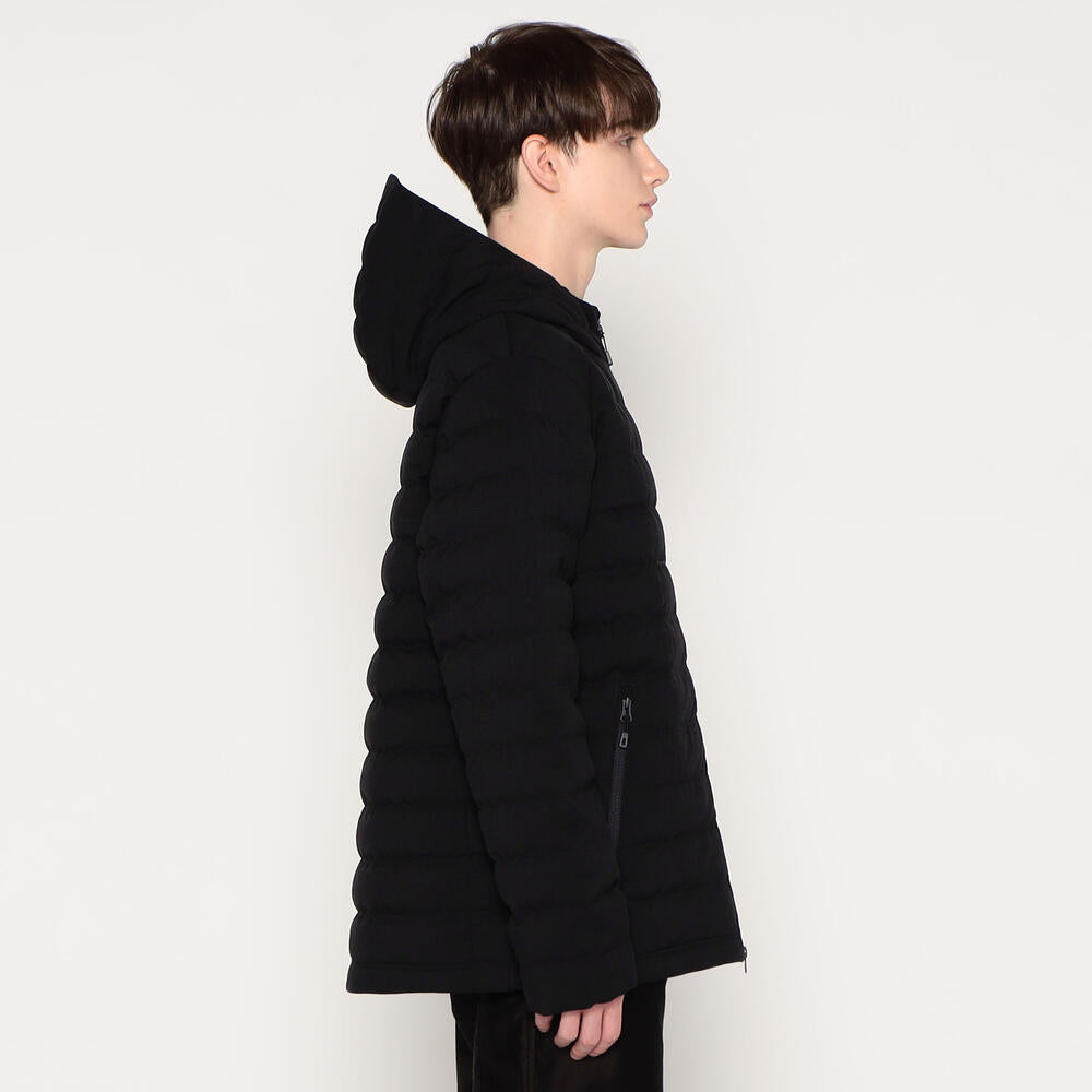 MEN'S WOOL LIKE POLYESTER MIDDLE DOWN HOODED JACKET