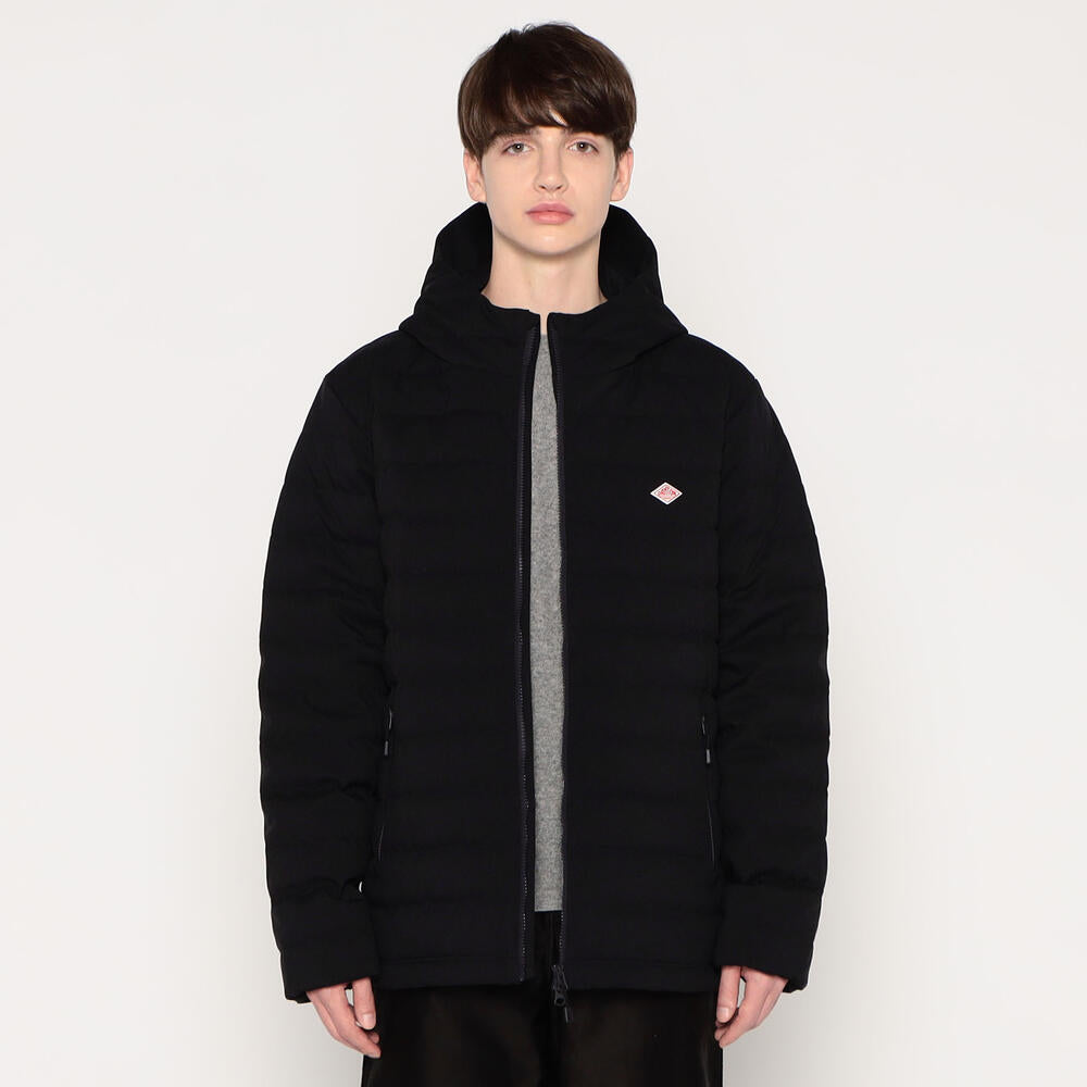 MEN'S WOOL LIKE POLYESTER MIDDLE DOWN HOODED JACKET