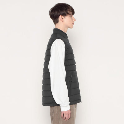 MEN'S STRETCH NYLON MIDDLE DOWN STAND COLLAR VEST