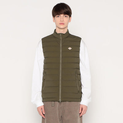 MEN'S STRETCH NYLON MIDDLE DOWN STAND COLLAR VEST