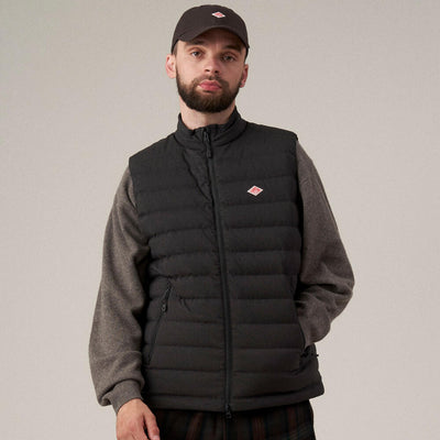 MEN'S WOOL LIKE POLYESTER MIDDLE DOWN STAND COLLAR VEST