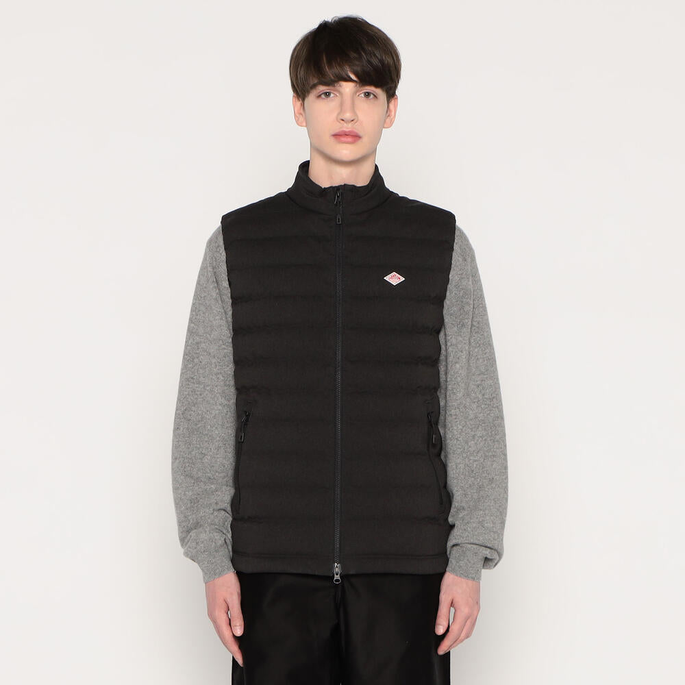 MEN'S WOOL LIKE POLYESTER MIDDLE DOWN STAND COLLAR VEST