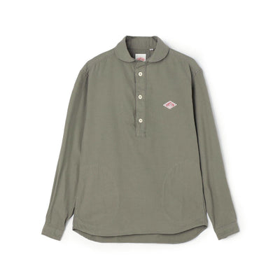 MEN'S COTTON FLANNEL ROUND COLLAR PULLOVER SHIRT