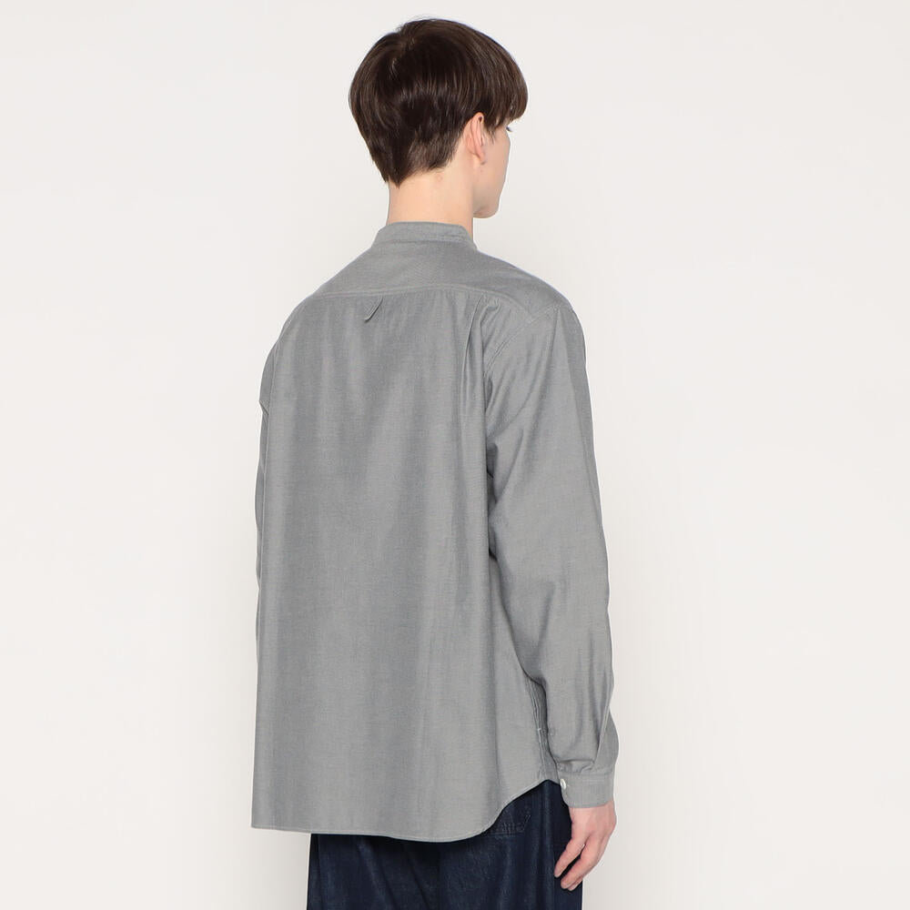 MEN'S COTTON FLANNEL BAND COLLAR SHIRT