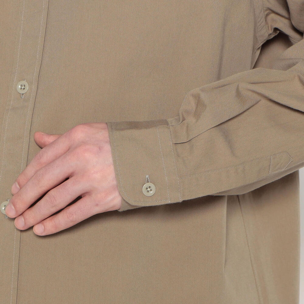 MEN'S COTTON TWILL BAND COLLAR SHIRT