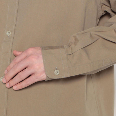 MEN'S COTTON TWILL BAND COLLAR SHIRT