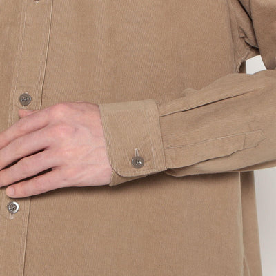 MEN'S CORDUROY BAND COLLAR SHIRT