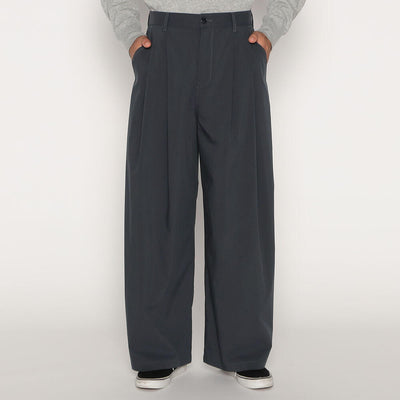 MEN'S TYPEWRITER CLOTH DOUBLE PLEATED WIDE PANTS