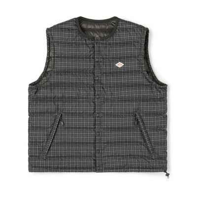 WOMEN'S CREWNECK INNER DOWN VEST PLAID