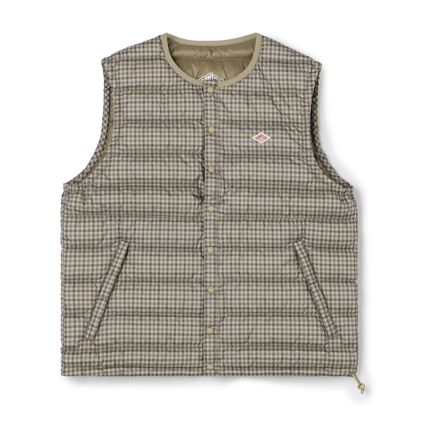 WOMEN'S CREWNECK INNER DOWN VEST PLAID