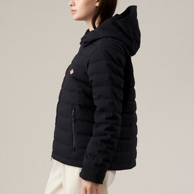 WOMEN'S WOOL LIKE POLYESTER MIDDLE DOWN HOODED JACKET