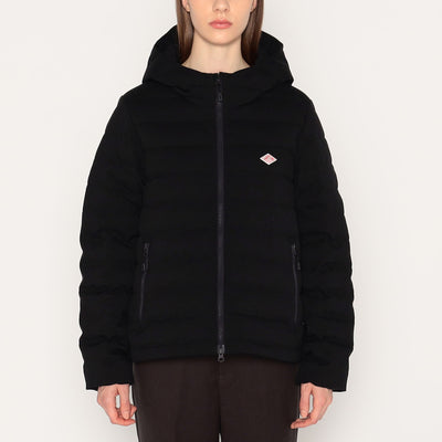 WOMEN'S WOOL LIKE POLYESTER MIDDLE DOWN HOODED JACKET