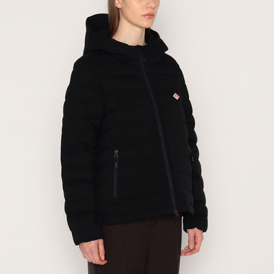 WOMEN'S WOOL LIKE POLYESTER MIDDLE DOWN HOODED JACKET